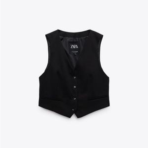 Zara Black fitted short vest. NWT.